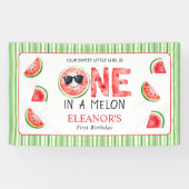 Banderoles Un melon pour un an fête d'anniversaire pastèque (Horizontal)