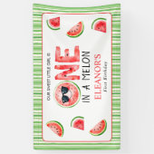 Banderoles Un melon pour un an fête d'anniversaire pastèque (Vertical)