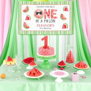 Banderoles Un melon pour un an fête d'anniversaire pastèque