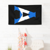 Banderoles Un monogramme superposé sur le drapeau écossais (v (En situation)
