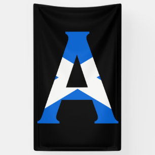 Banderoles Un monogramme superposé sur le drapeau écossais (v