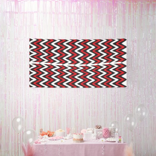 Banderoles Un motif chevron dynamique en rouge et noir, avec (Fête)