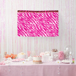 Banderoles Un motif floral complexe en rose et blanc, art