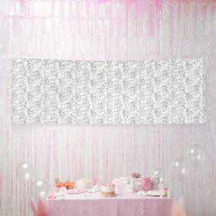Banderoles Un motif floral noir et blanc classique, illustran