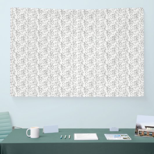 Banderoles Un motif floral noir et blanc classique, illustran (Salon professionnel)