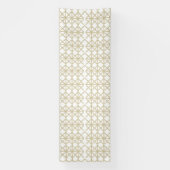 Banderoles un motif géométrique blanc et or (Verticale)