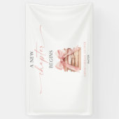 Banderoles Un Nouveau Chapitre Commence Livres à Ruban Rose S (Vertical)