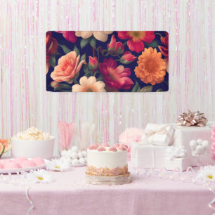 Banderoles Un papier peint avec un motif floral
