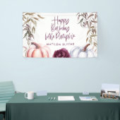 Banderoles Un petit anniversaire d'automne fleuri violet citr (Salon professionnel)