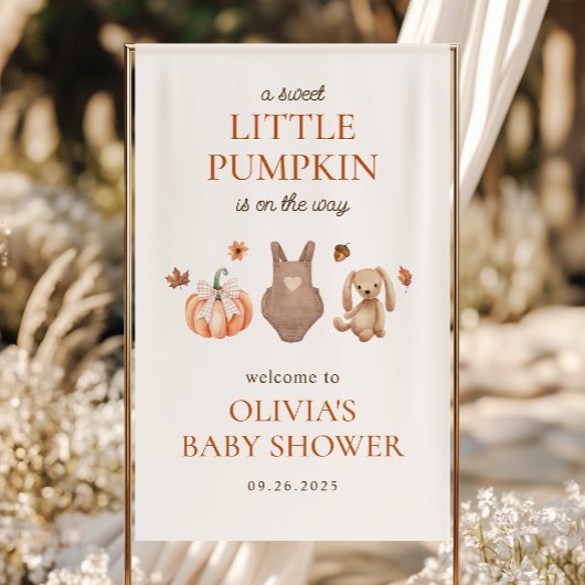 Banderoles Un petit Baby shower d'automne doux et Citrouille