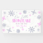 Banderoles Un petit Baby shower rose hivernal (Horizontal)