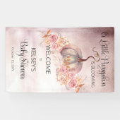 Banderoles Un Petit Citrouille Fleurit Baby shower Rose (Horizontal)