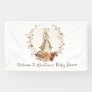 Banderoles Un petit lapin Flopsy citrouille est sur le chemin