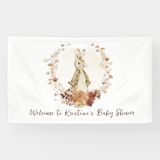 Banderoles Un petit lapin Flopsy citrouille est sur le chemin (Horizontal)