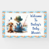 Banderoles Un Petit Pêcheur | Le Baby shower du garçon mou (Horizontal)
