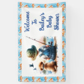Banderoles Un Petit Pêcheur | Le Baby shower du garçon mou (Vertical)