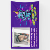 Banderoles Un robot mignon activé mode fête d'anniversaire (Vertical)