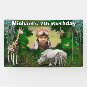 Banderoles Un safari en Afrique : anniversaire de naissance d