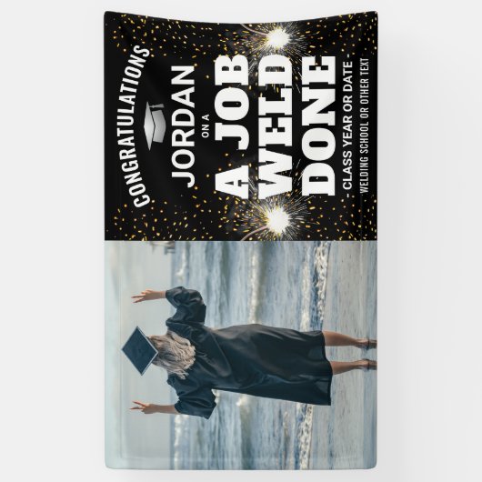 Banderoles Un travail soudé effectué Torch & Sparks Welder Gr (Vertical)