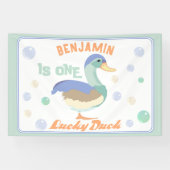 Banderoles Une Canard Chanceux & Bulles Premier Anniversaire (Horizontal)