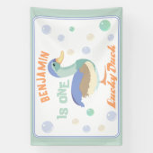Banderoles Une Canard Chanceux & Bulles Premier Anniversaire (Verticale)