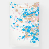 Banderoles Une charmante structure fleurie bleue et rose se (Verticale)