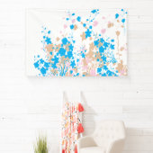 Banderoles Une charmante structure fleurie bleue et rose se (Insitu)