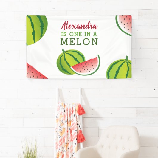 Banderoles Une dans un Melon 1er fête d'anniversaire (En situation)