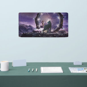 Banderoles Une fée et un loup sombre