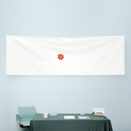 Banderoles une fleur rouge et jaune avec des points noirs (Salon professionnel)