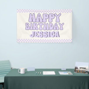 Banderoles Une joyeuse fille Retro 1er anniversaire