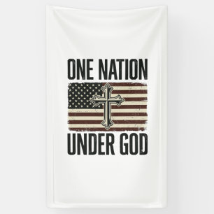 Banderoles Une nation sous Dieu croix patriotique
