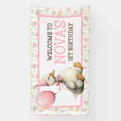 Banderoles Une Oie Idiote Personnalisé Rose 1er Anniversaire (Verticale)