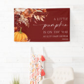 Banderoles Une petite fête de bébé florale Burgundy rustique (En situation)