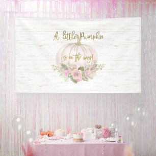 Banderoles Une petite fille Baby shower Citrouille