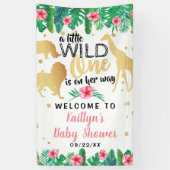 Banderoles Une Petite Fille Est En Chemin Filles Baby shower (Vertical)