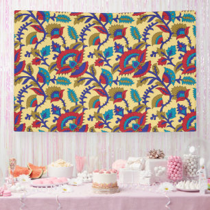 Banderoles Une pièce d'art textile vibrante avec du rouge aud