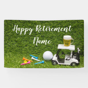 Banderoles Une retraite avec plaisir au golf et une bière