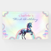 Banderoles Une Unicorne Magique Arc-en-ciel Joyeuse fête d'an (Horizontal)