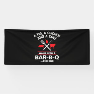 Banderoles Une Vache De Poulet De Cochon Se Promène Dans Un B