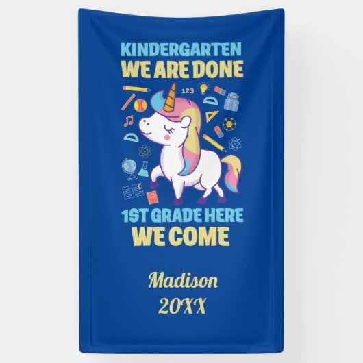 Banderoles Unicorn Kindergarten Graduation 1ère année (Vertical)