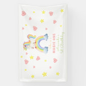Banderoles Unicorn Rainbow Magic One First Birthday (Verticale)