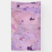 Banderoles unicorne rose et violet et design d'étoiles - fill (Vertical)