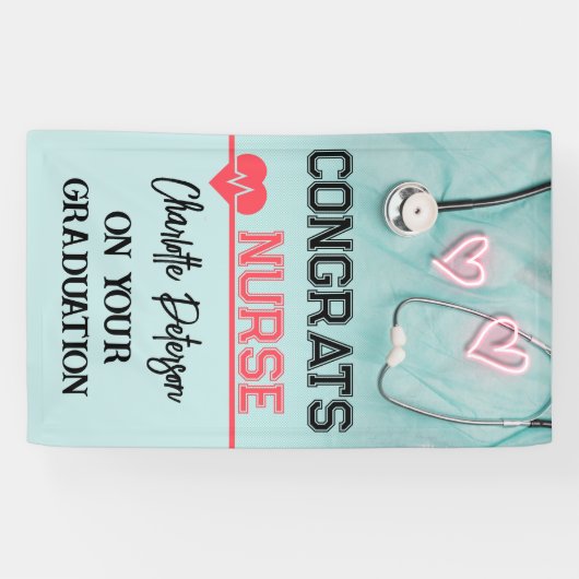 Banderoles Unique Félicitations Infirmière Diplôme (Horizontal)