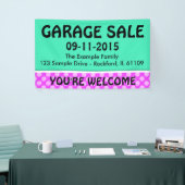 Banderoles Uniquement couleur vert menthe & rayure + votre id (Salon professionnel)