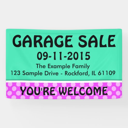 Banderoles Uniquement couleur vert menthe & rayure + votre id (Horizontal)