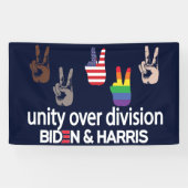 Banderoles Unité sur division 2024 Élection Biden Harris (Horizontal)