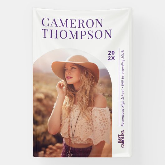 Banderoles Université de Caroline de l'Est | Caroline de l'Es (Verticale)