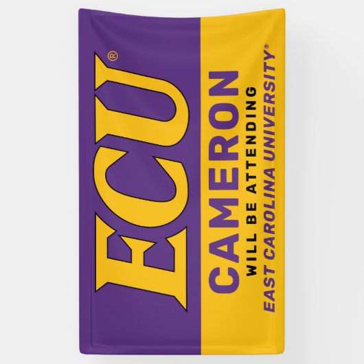 Banderoles Université de Caroline de l'Est | Logo de l'écu (Vertical)