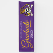 Banderoles Université de Caroline de l'Est | Pirates écus (Vertical)